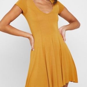 Mustard Yellow Forever 21 skater dress S worn once